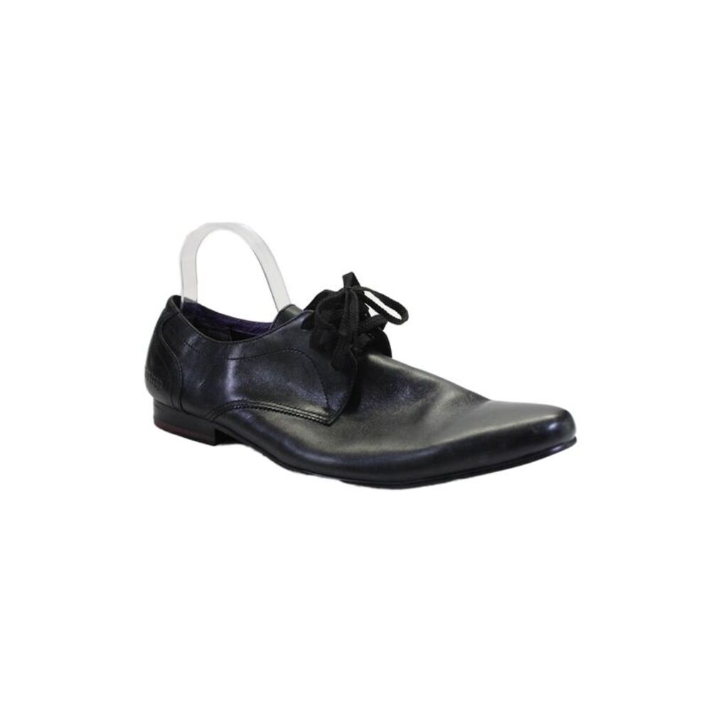 Firetrap Mens Leather Lace Up Dress Shoes Black Size 13